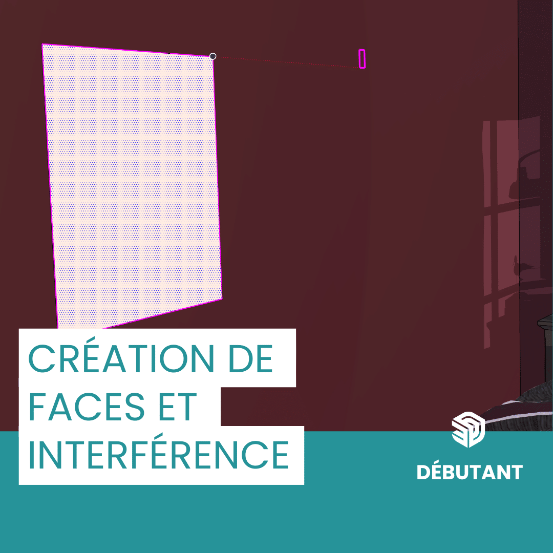 Tutoriel SketchUp débutant : création de faces et interférence