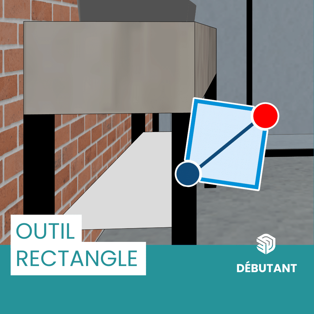 Tutoriel SketchUp débutant : outil rectangle