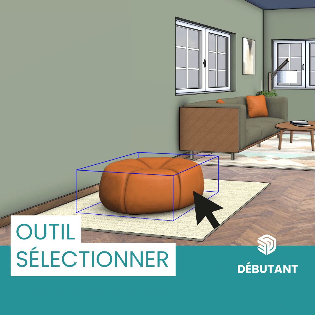 Tutoriel SketchUp débutant : outil sélectionner
